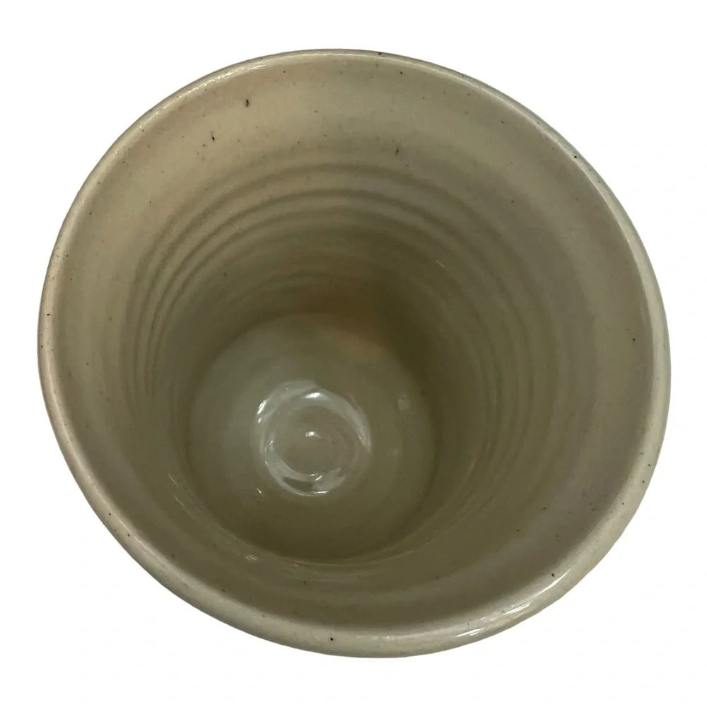 Art Pottery Ceramic Green Glazed Signed Vase Acorns and Leaves 6.5”